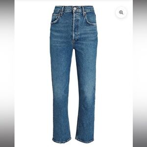 AGOLDE RILEY HIGH-RISE CROPPED ORGANIC JEANS